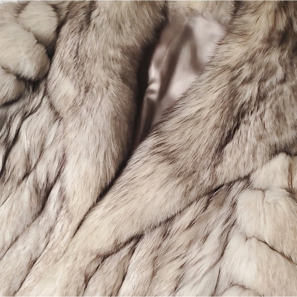Natural Blue Fox Fur Coat - Picture 3 of 10